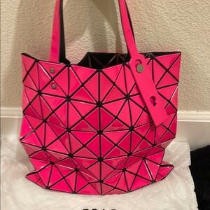 Issey Miyake Pink Geometric Tote Bag
